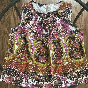 Talbots Pink and Purple Sleeveless Blouse